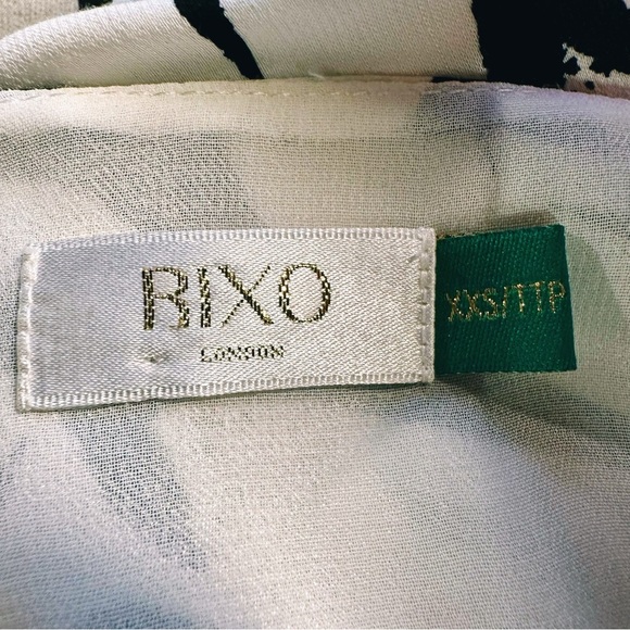 RIXO London ‘Tonya’ V-Neck Tiger Stripe Printed Button Up Flare Dress Size XXS - Picture 5 of 16